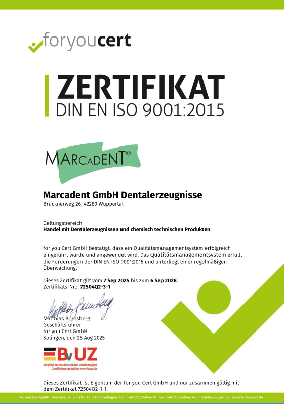 Zertifikat DIN ISO 9001:2015
